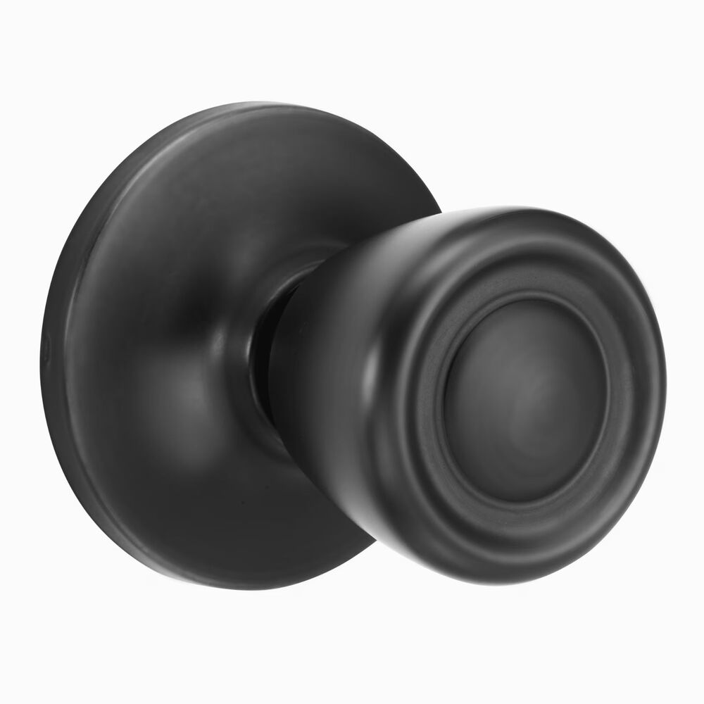 Brinks Non-Locking Passage Tulip Style Doorknob, Matte Black Finish